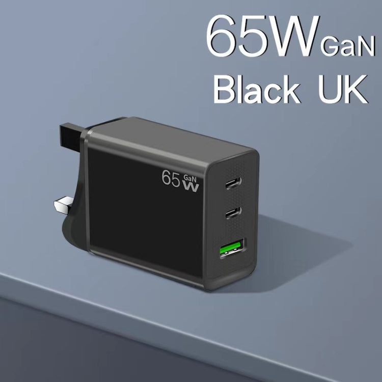GaN PD65W Type-C x 2 + USB3.0 Laptop Adapter ,EU Plug(Black) - free shipping - PMC Jewellery - Order now!