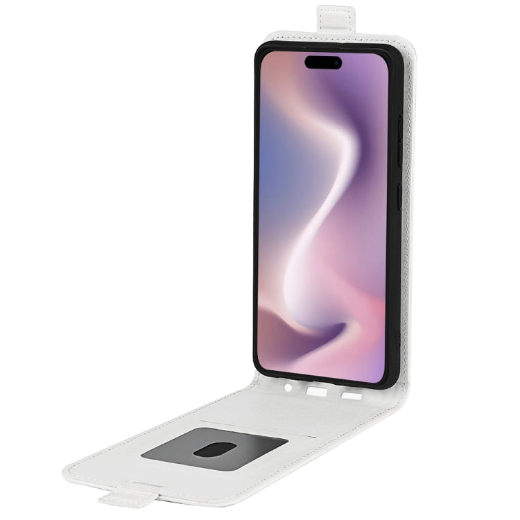 For iPhone 16 Pro R64 Texture Single Vertical Flip Leather Phone Case(White) - iPhone 16 Pro Cases by PMC TechLife | Online Shopping South Africa | PMC TechLife | Buy Now Pay Later Mobicred