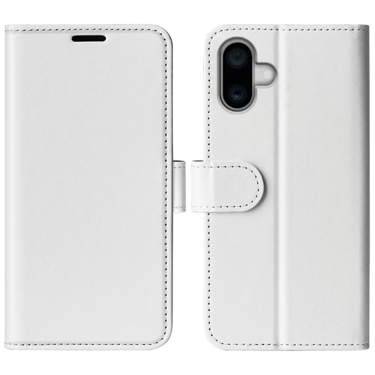 For iPhone 16 R64 Texture Horizontal Flip Leather Phone Case(White) - iPhone 16 Cases by PMC TechLife | Online Shopping South Africa | PMC TechLife | Buy Now Pay Later Mobicred