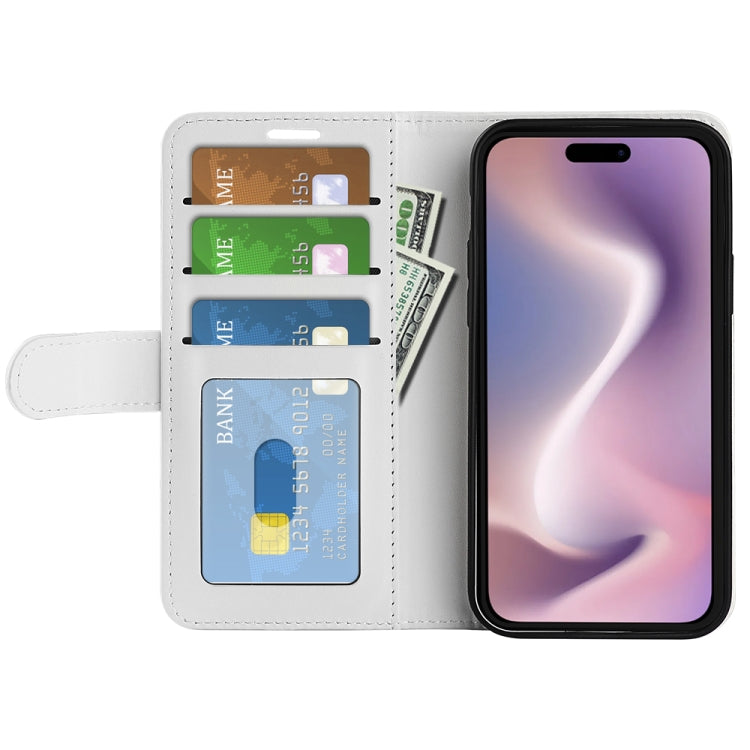 For iPhone 16 R64 Texture Horizontal Flip Leather Phone Case(White) - iPhone 16 Cases by PMC TechLife | Online Shopping South Africa | PMC TechLife | Buy Now Pay Later Mobicred
