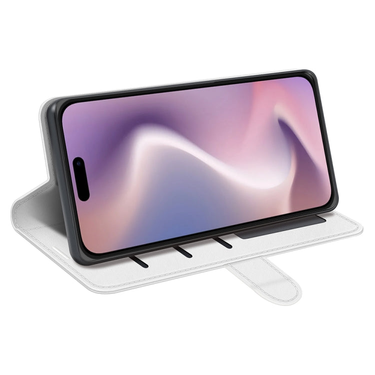 For iPhone 16 R64 Texture Horizontal Flip Leather Phone Case(White) - iPhone 16 Cases by PMC TechLife | Online Shopping South Africa | PMC TechLife | Buy Now Pay Later Mobicred