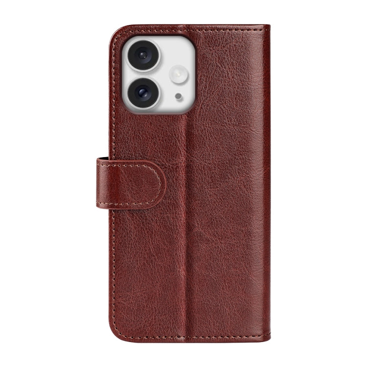 For iPhone 16 Pro R64 Texture Horizontal Flip Leather Phone Case(Brown) - iPhone 16 Pro Cases by PMC TechLife | Online Shopping South Africa | PMC TechLife | Buy Now Pay Later Mobicred