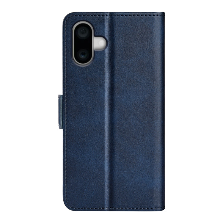 For iPhone 16 Plus Dual-side Magnetic Buckle Horizontal Flip Leather Phone Case(Dark Blue) - iPhone 16 Plus Cases by PMC TechLife | Online Shopping South Africa | PMC TechLife | Buy Now Pay Later Mobicred