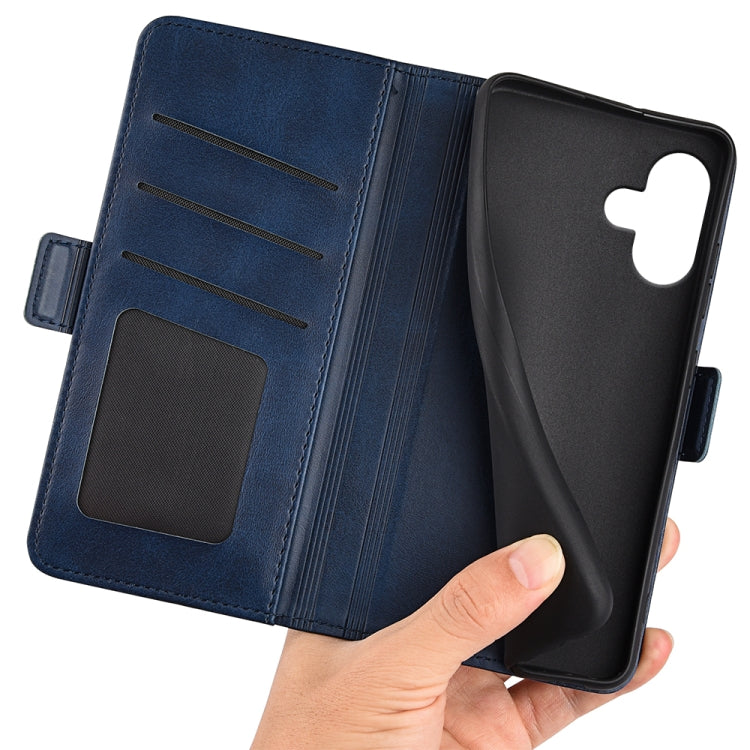 For iPhone 16 Plus Dual-side Magnetic Buckle Horizontal Flip Leather Phone Case(Dark Blue) - iPhone 16 Plus Cases by PMC TechLife | Online Shopping South Africa | PMC TechLife | Buy Now Pay Later Mobicred
