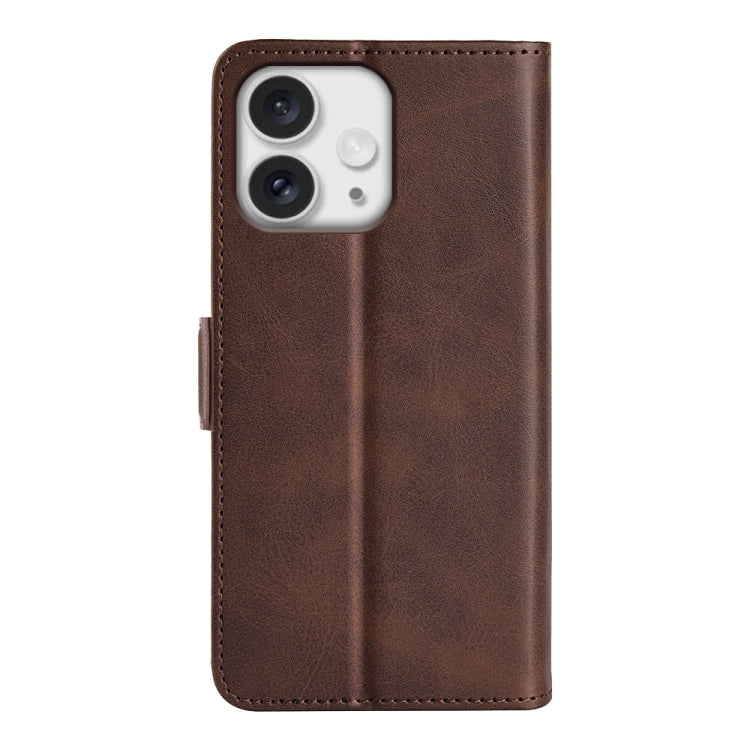 For iPhone 16 Pro Dual-side Magnetic Buckle Horizontal Flip Leather Phone Case(Brown) - iPhone 16 Pro Cases by PMC TechLife | Online Shopping South Africa | PMC TechLife | Buy Now Pay Later Mobicred