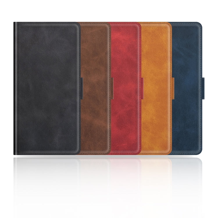 For iPhone 16e Dual-side Magnetic Buckle Horizontal Flip Leather Phone Case(Yellow) - iPhone 16e Cases by PMC TechLife | Online Shopping South Africa | PMC TechLife | Buy Now Pay Later Mobicred