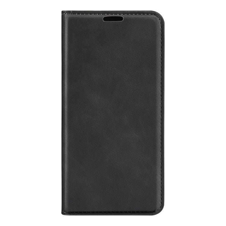 For iPhone 16 Plus Retro-skin  Magnetic Suction Leather Phone Case(Black) - iPhone 16 Plus Cases by PMC TechLife | Online Shopping South Africa | PMC TechLife | Buy Now Pay Later Mobicred