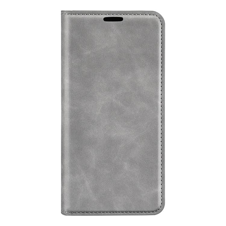 For iPhone 16e Retro-skin Magnetic Suction Leather Phone Case(Grey) - free shipping - PMC TechLife - Order now!