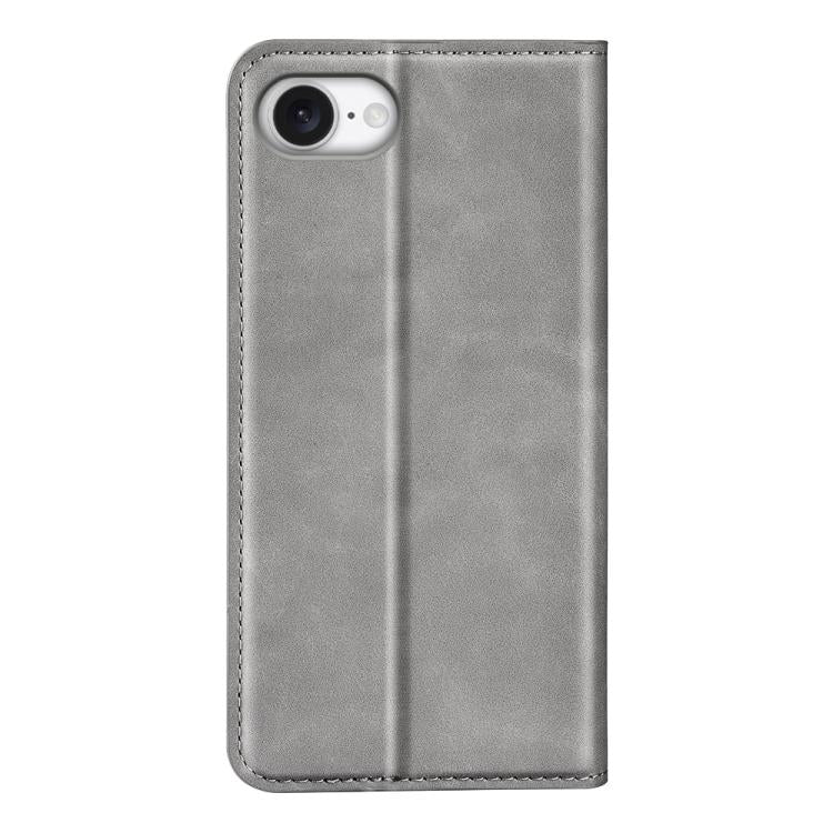 For iPhone 16e Retro-skin Magnetic Suction Leather Phone Case(Grey) - free shipping - PMC TechLife - Order now!