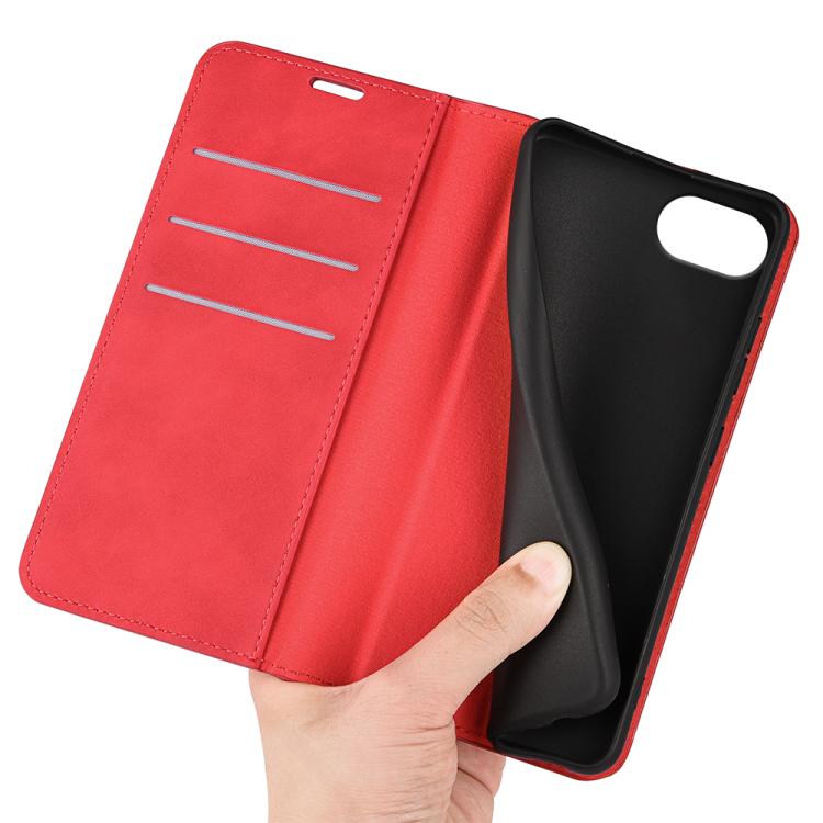 For iPhone 16e Retro-skin  Magnetic Suction Leather Phone Case(Red) - iPhone 16e Cases by PMC TechLife | Online Shopping South Africa | PMC TechLife | Buy Now Pay Later Mobicred