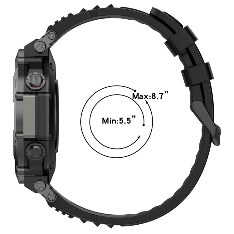For Amazfit T-Rex Ultra Silicone Sports Watch Band(Black) - Watch Bands by PMC TechLife | Online Shopping South Africa | PMC TechLife