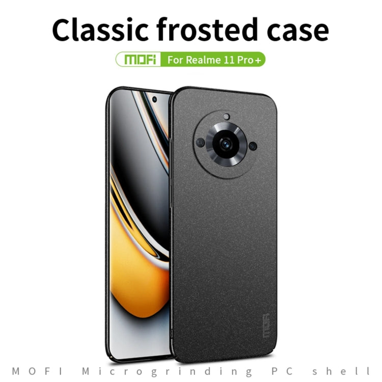 For Realme 11 Pro+ MOFI Fandun Series Frosted PC Ultra-thin All-inclusive Phone Case(Black) - Realme Cases by MOFI | Online Shopping South Africa | PMC TechLife