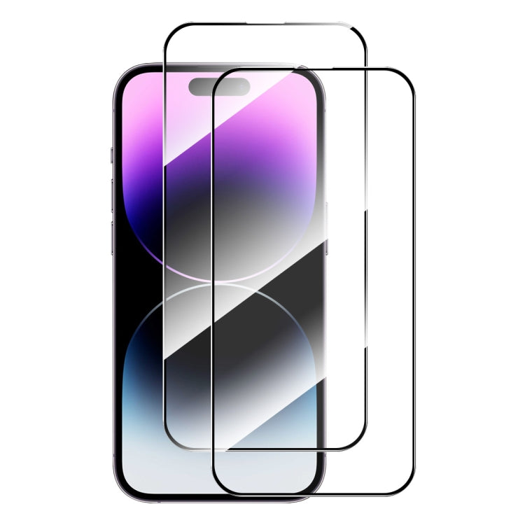 For iPhone 16 Pro 2pcs ENKAY Full Glue High Aluminum-silicon Tempered Glass Film - iPhone 16 Pro Tempered Glass by ENKAY | Online Shopping South Africa | PMC TechLife | Buy Now Pay Later Mobicred