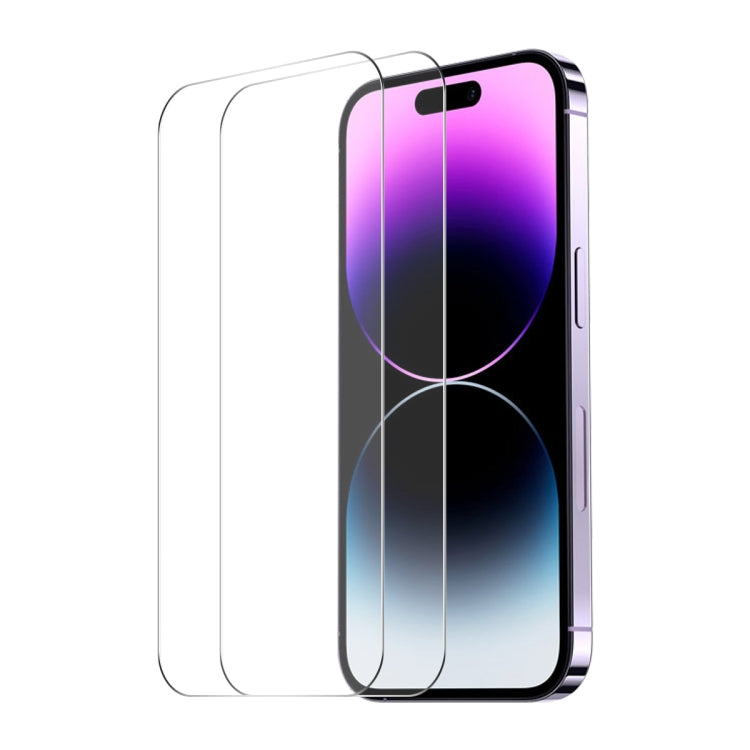 For iPhone 16 2pcs NKAY 0.26mm 9H 2.5D High Aluminum-silicon Tempered Glass Film - iPhone 16 Tempered Glass by ENKAY | Online Shopping South Africa | PMC TechLife | Buy Now Pay Later Mobicred