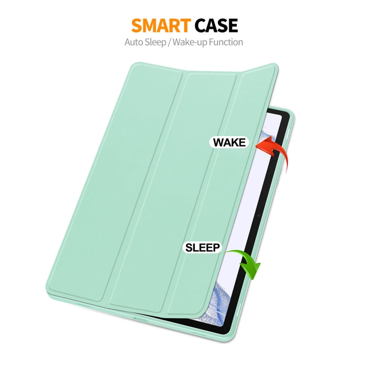 For Samsung Galaxy Tab S9 ENKAY Tri-fold Custer Leather TPU Bottom Smart Case with Pen Slot(Purple) - free shipping - PMC Jewellery - Order now!