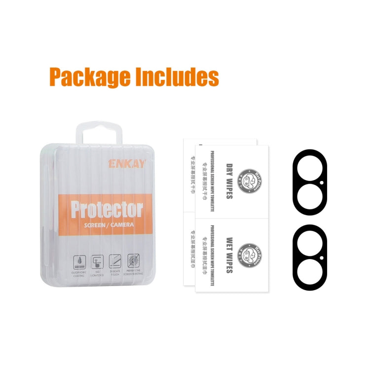For iPhone 16 / 16 Plus 2pcs ENKAY Hat-Prince 9H Rear Camera Lens Tempered Glass Film - iPhone 16 Plus Tempered Glass by ENKAY | Online Shopping South Africa | PMC TechLife | Buy Now Pay Later Mobicred