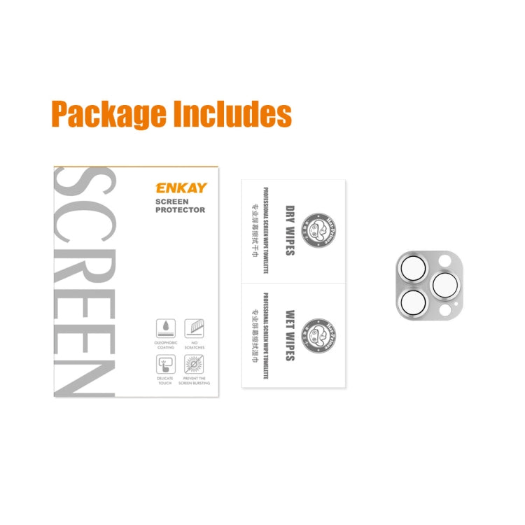 For iPhone 15 Pro / 15 Pro Max ENKAY Aluminium Alloy Tempered Glass Lens Cover Film(Black) - free shipping - PMC Jewellery - Order now!