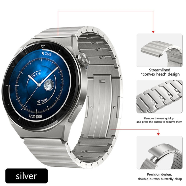 For Huawei Watch GT 42mm / 46mm Titanium Alloy Quick Release Watch Band(Silver) - Watch Bands by PMC TechLife | Online Shopping South Africa | PMC TechLife