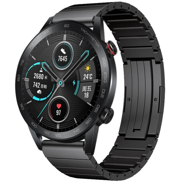 For Honor Magic Watch 2 46mm One Bead Titanium Alloy Watch Band(Black) - Watch Bands by PMC TechLife | Online Shopping South Africa | PMC TechLife