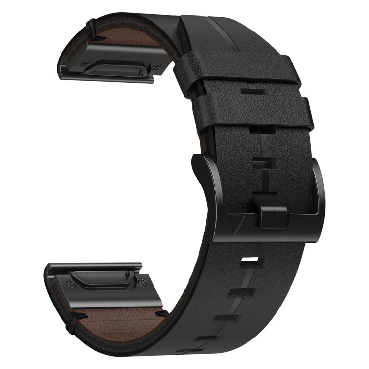 For Garmin Instinct Crossover Leather Textured 22mm Watch Band(Black) - Watch Bands by PMC TechLife | Online Shopping South Africa | PMC TechLife | Buy Now Pay Later Mobicred