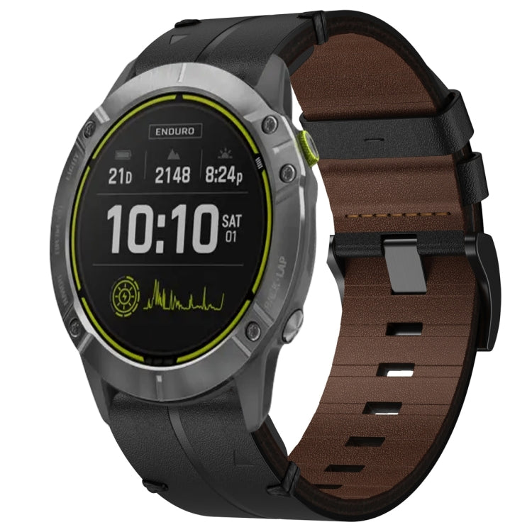 For Garmin Enduro Leather Textured 26mm Watch Band(Black) - free shipping - PMC TechLife - Order now!
