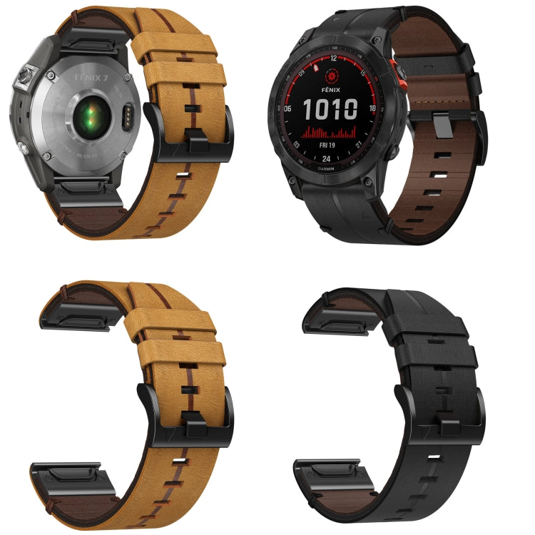 For Garmin Enduro Leather Textured 26mm Watch Band(Black) - free shipping - PMC TechLife - Order now!