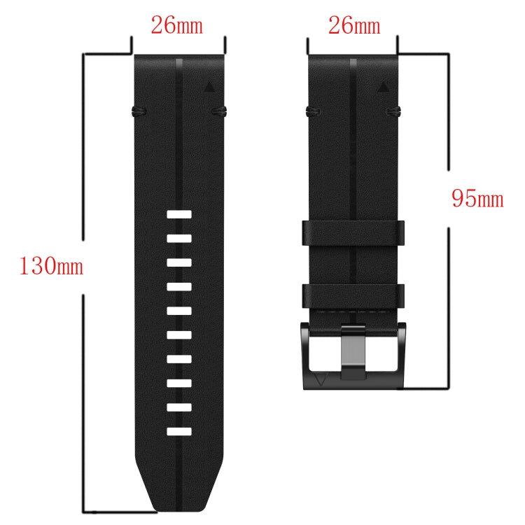 For Garmin Enduro Leather Textured 26mm Watch Band(Black) - free shipping - PMC TechLife - Order now!
