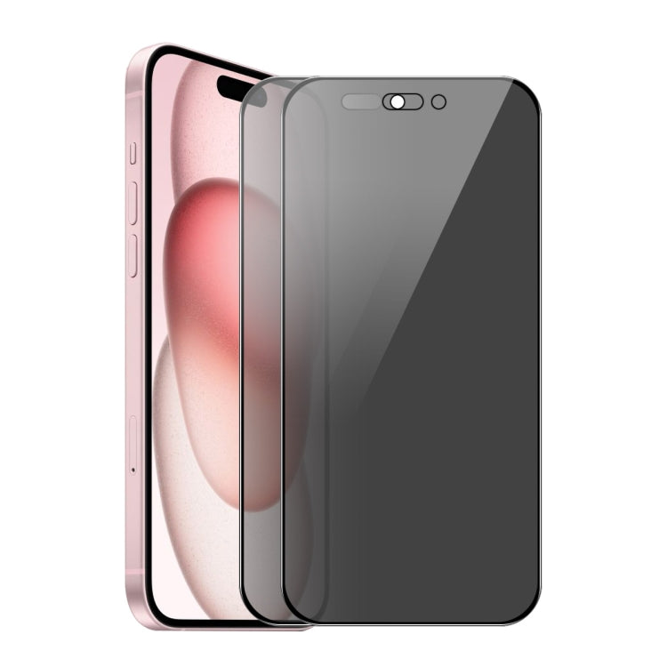 For iPhone 16 Plus 2pcs ENKAY Hat-Prince 28�� Anti-peeping Tempered Glass Protector Full Screen Film - iPhone 16 Plus Tempered Glass by ENKAY | Online Shopping South Africa | PMC TechLife | Buy Now Pay Later Mobicred