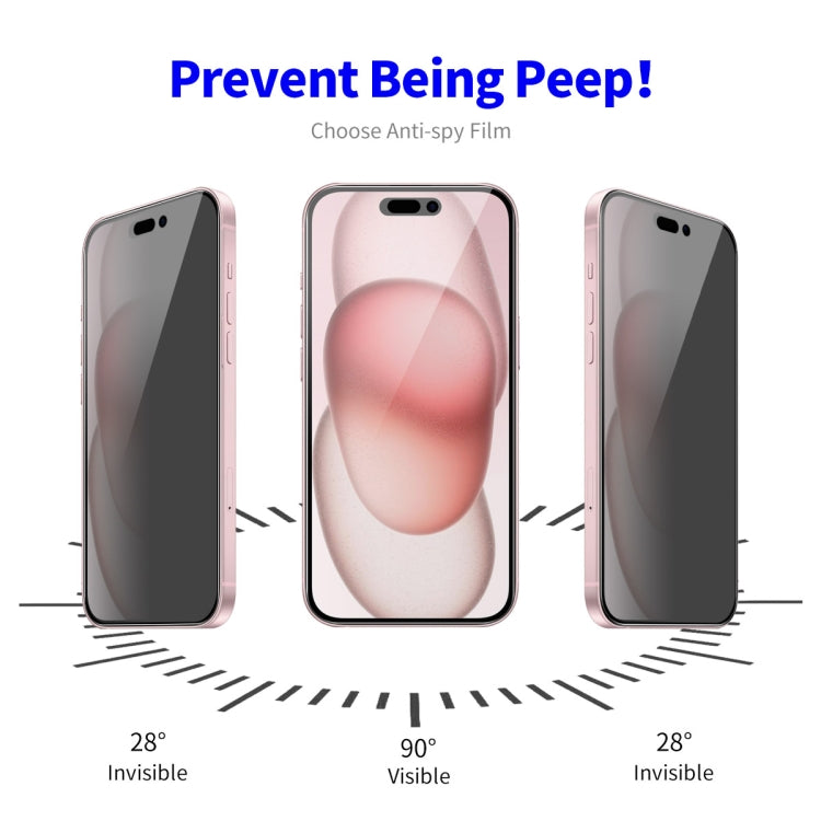 For iPhone 16 2pcs ENKAY Hat-Prince 28�� Anti-peeping Tempered Glass Protector Full Screen Film - iPhone 16 Tempered Glass by ENKAY | Online Shopping South Africa | PMC TechLife | Buy Now Pay Later Mobicred