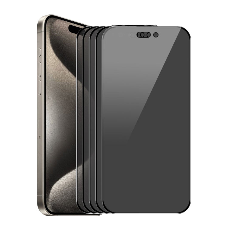 For iPhone 16 Pro 5pcs ENKAY Hat-Prince 28�� Anti-peeping Tempered Glass Protector Full Screen Film - free shipping - PMC TechLife - Order now!