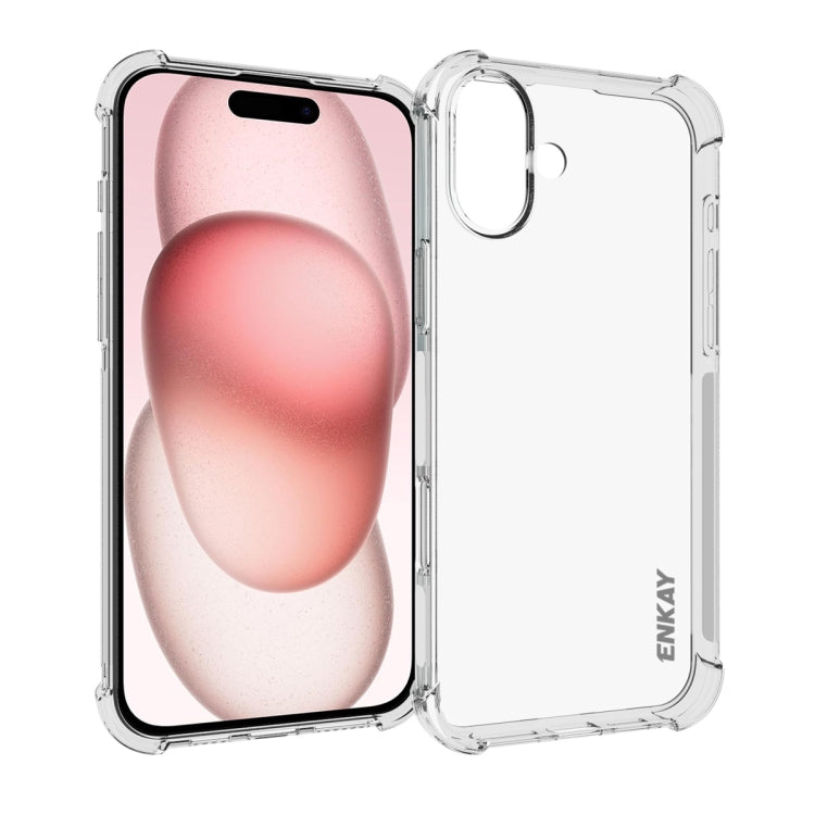 For iPhone 16 ENKAY Hat-Prince Transparent TPU Shockproof Phone Case - iPhone 16 Cases by ENKAY | Online Shopping South Africa | PMC TechLife | Buy Now Pay Later Mobicred