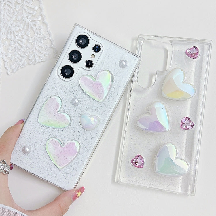 For Samsung Galaxy S22 Ultra 5G Love Epoxy TPU Protective Case(Pink) - Galaxy S22 Ultra 5G Cases by PMC TechLife | Online Shopping South Africa | PMC TechLife