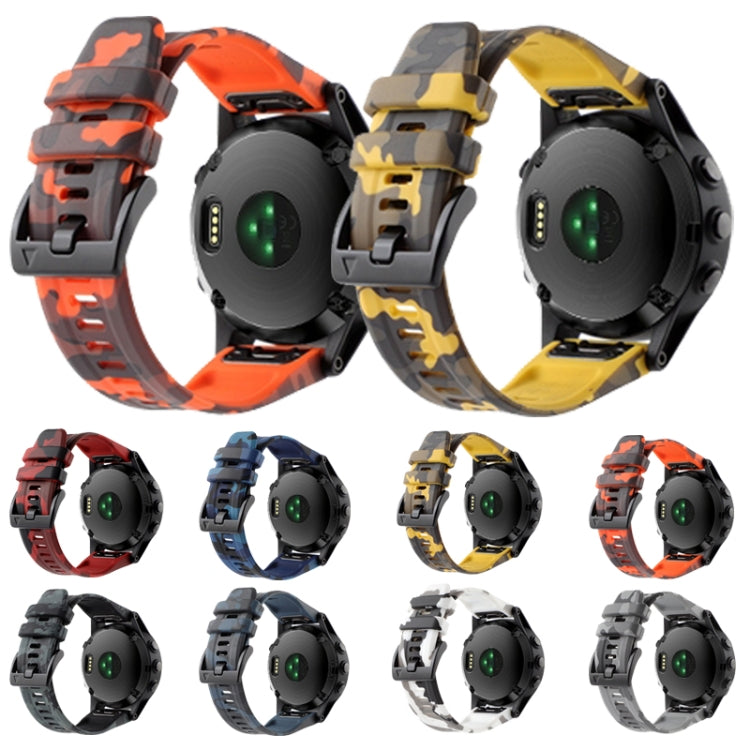 For Garmin Forerunner 965 22mm Camouflage Silicone Watch Band(Camouflage Yellow) - Watch Bands by PMC TechLife | Online Shopping South Africa | PMC TechLife