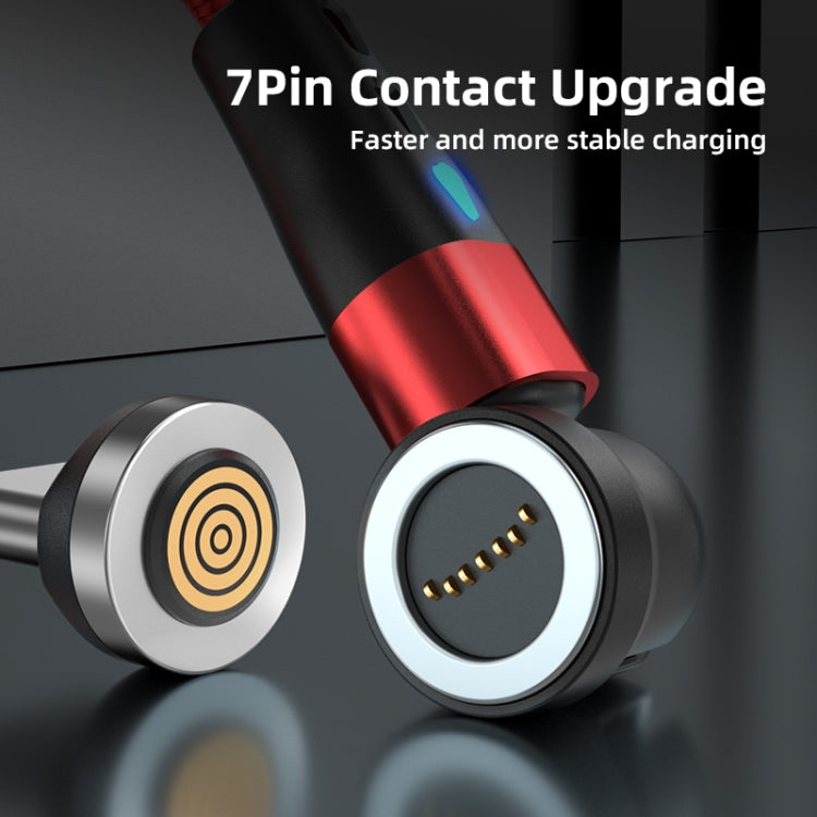 ENKAY 3 in 1 3A USB to Type-C / 8 Pin / Micro USB Magnetic 540 Degrees Rotating Fast Charging Cable, Length:2m(Red) - free shipping - PMC Jewellery - Order now!