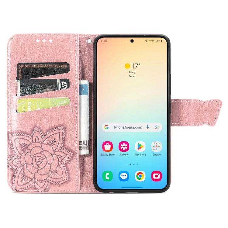 For Samsung Galaxy S24 5G Butterfly Love Flower Embossed Leather Phone Case(Rose Gold) - Galaxy S24 5G Cases by PMC TechLife | Online Shopping South Africa | PMC TechLife