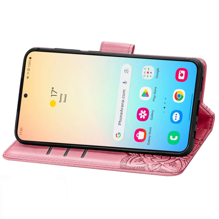 For Samsung Galaxy S24 5G Butterfly Love Flower Embossed Leather Phone Case(Pink) - Galaxy S24 5G Cases by PMC TechLife | Online Shopping South Africa | PMC TechLife