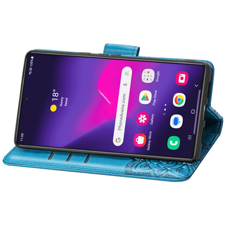 For Samsung Galaxy S24 Ultra 5G Butterfly Love Flower Embossed Leather Phone Case(Blue) - Galaxy S24 Ultra 5G Cases by PMC TechLife | Online Shopping South Africa | PMC TechLife