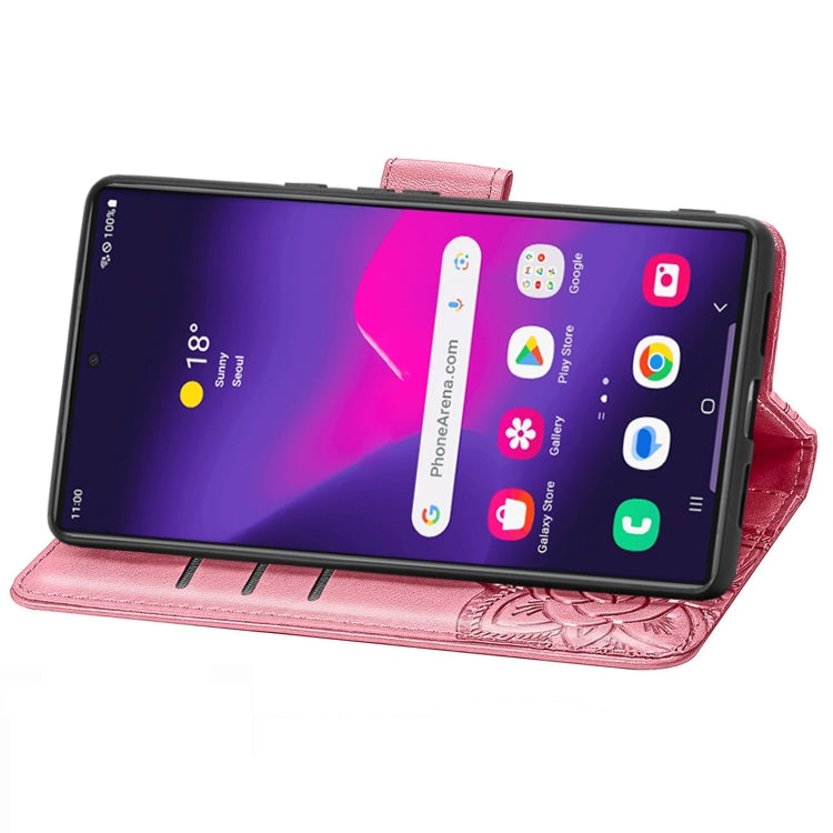 For Samsung Galaxy S24 Ultra 5G Butterfly Love Flower Embossed Leather Phone Case(Pink) - Galaxy S24 Ultra 5G Cases by PMC TechLife | Online Shopping South Africa | PMC TechLife