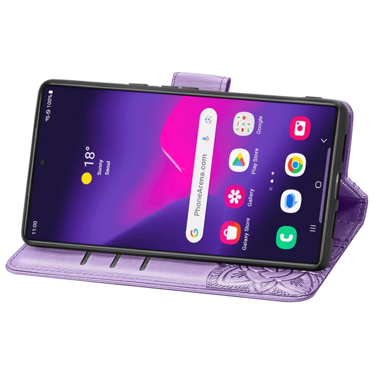 For Samsung Galaxy S24 Ultra 5G Butterfly Love Flower Embossed Leather Phone Case(Light Purple) - Galaxy S24 Ultra 5G Cases by PMC TechLife | Online Shopping South Africa | PMC TechLife
