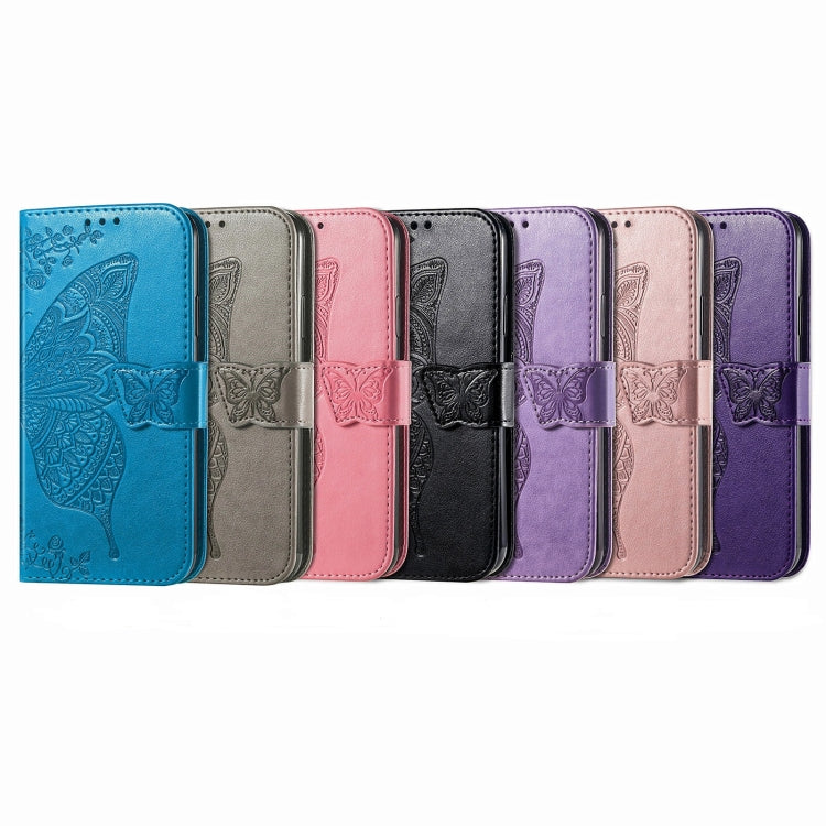 For Samsung Galaxy S24 5G Butterfly Love Flower Embossed Leather Phone Case(Blue) - Galaxy S24 5G Cases by PMC TechLife | Online Shopping South Africa | PMC TechLife