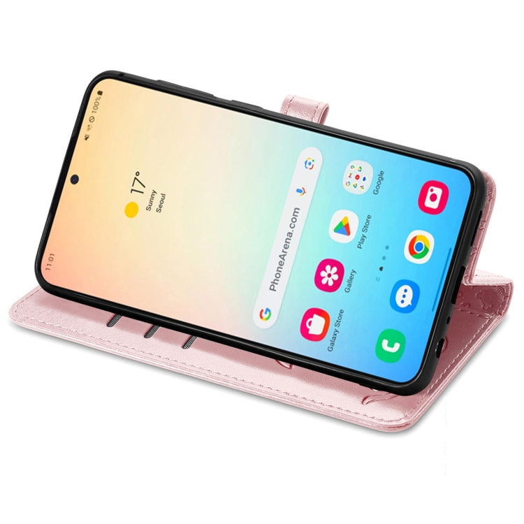 For Samsung Galaxy S25 Ultra 5G Cat and Dog Embossed Leather Phone Case(Rose Gold) - Galaxy S25 Ultra 5G Cases by PMC Jewellery | Online Shopping South Africa | PMC Jewellery | Buy Now Pay Later Mobicred