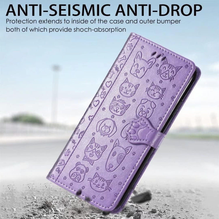 For Samsung Galaxy S25 5G Cat and Dog Embossed Leather Phone Case(Yellow) - Galaxy S25 5G Cases by PMC Jewellery | Online Shopping South Africa | PMC Jewellery | Buy Now Pay Later Mobicred