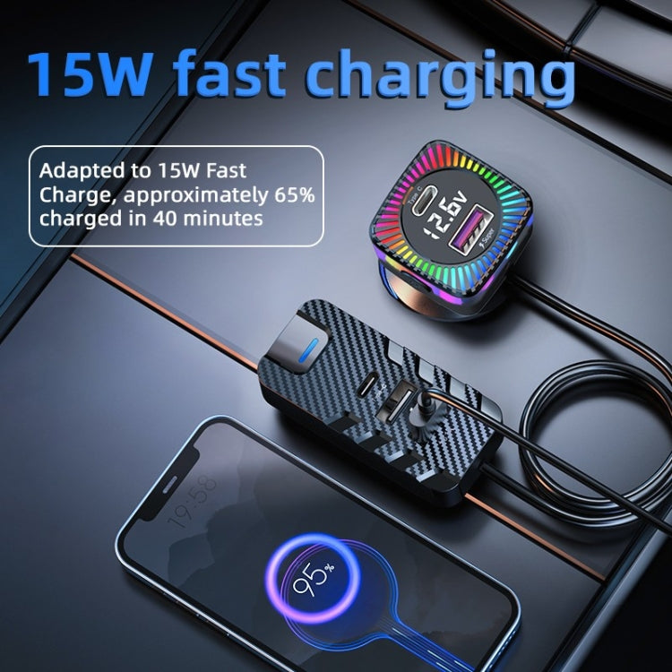 YQ3 66W Super Fast Charging 5 Port Rear Seat Extended Car Charger - Car Charger by PMC TechLife | Online Shopping South Africa | PMC TechLife | Buy Now Pay Later Mobicred