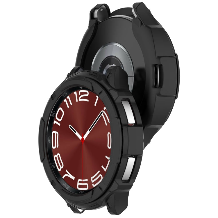 For Samsung Galaxy Watch 6 Classic 47mm Rotating Ring  + TPU Armor Watch Protective Case(Black) - Watch Cases by PMC TechLife | Online Shopping South Africa | PMC TechLife