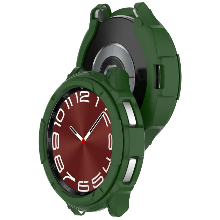 For Samsung Galaxy Watch 6 Classic 47mm Rotating Ring  + TPU Armor Watch Protective Case(Green) - Watch Cases by PMC TechLife | Online Shopping South Africa | PMC TechLife