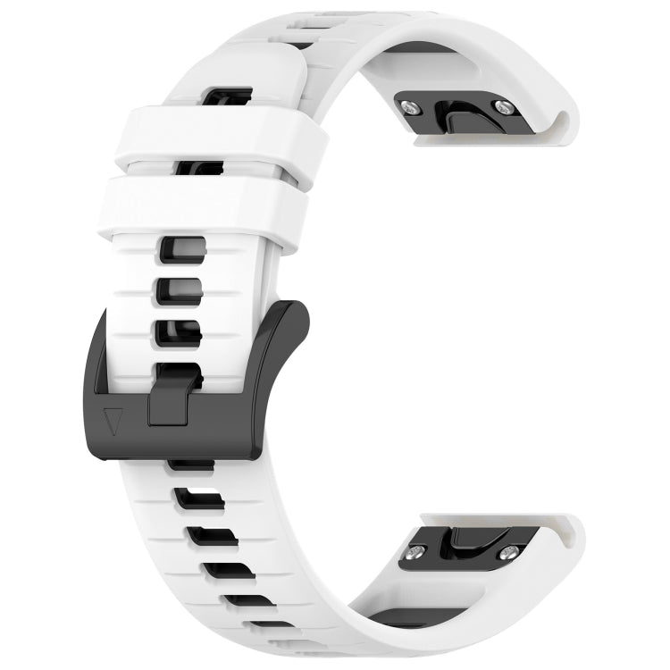 For Garmin Forerunner 965 22mm Sports Two-Color Silicone Watch Band(White+Black) - Watch Bands by PMC TechLife | Online Shopping South Africa | PMC TechLife