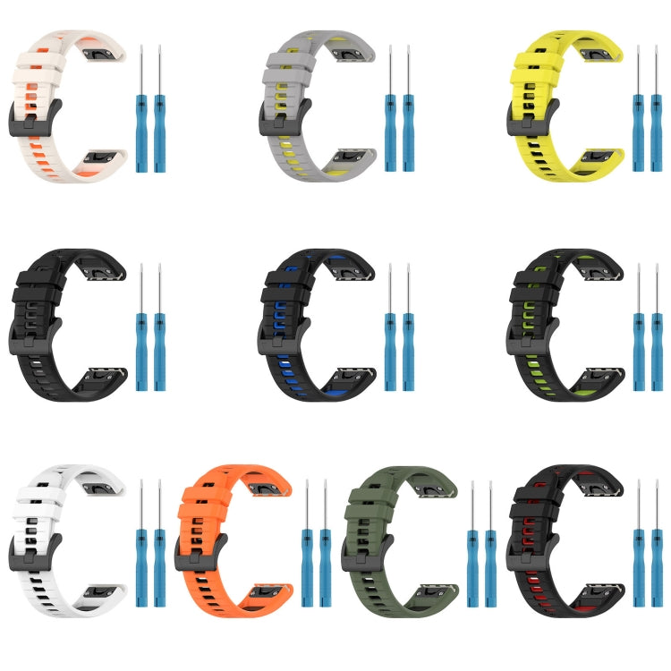 For Garmin Forerunner 965 22mm Sports Two-Color Silicone Watch Band(White+Black) - Watch Bands by PMC TechLife | Online Shopping South Africa | PMC TechLife