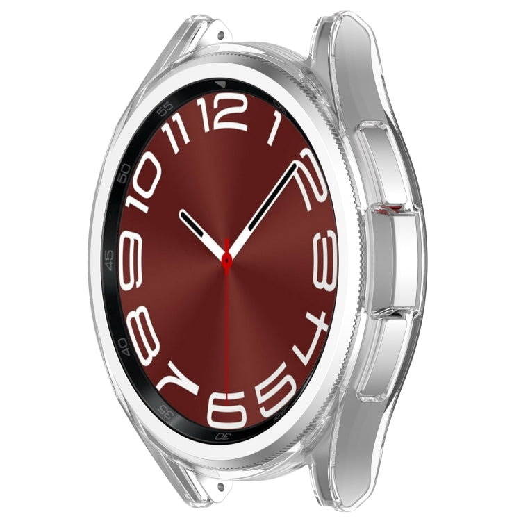 For Samsung Galaxy Watch 6 Classic 43mm Half Coverage Hollow PC Watch Protective Case(Transparent) - Watch Cases by PMC TechLife | Online Shopping South Africa | PMC TechLife
