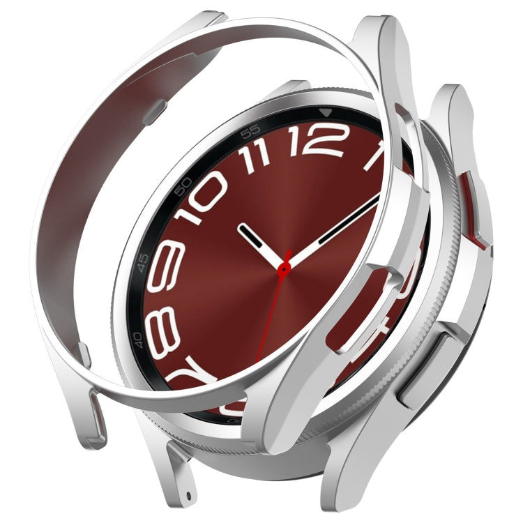 For Samsung Galaxy Watch 6 Classic 47mm Half Coverage Hollow PC Watch Protective Case(Silver) - Watch Cases by PMC TechLife | Online Shopping South Africa | PMC TechLife