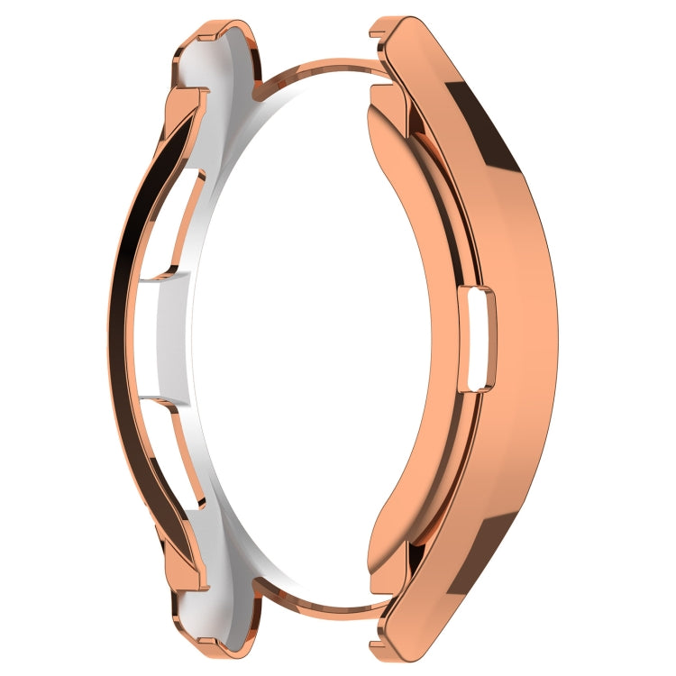 For Samsung Galaxy Watch6 Classic 47mm Electroplated TPU Half Pack Hollow Watch Protective Case(Rose Gold) - Watch Cases by PMC TechLife | Online Shopping South Africa | PMC TechLife